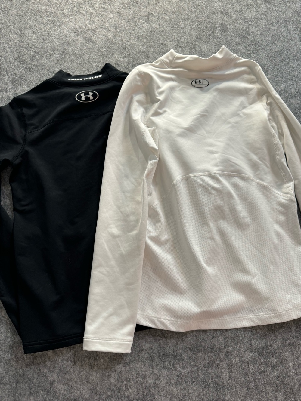 Under Armour Youth Black and White Long Sleeve Mock Neck Coldgear Tops